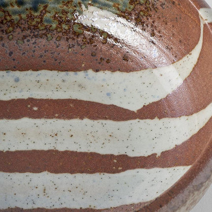 Bowl Thick Edge 24cm Striped Earth Glaze.