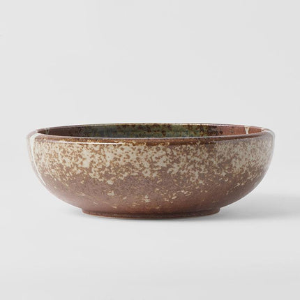 Bowl Thick Edge 24cm Striped Earth Glaze.