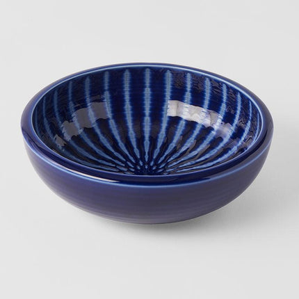 Bowl Thick Edge 24cm Indigo Drip Glaze.