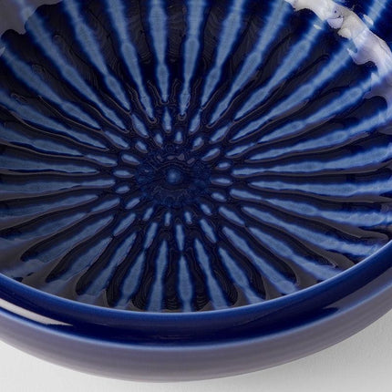Bowl Thick Edge 24cm Indigo Drip Glaze.
