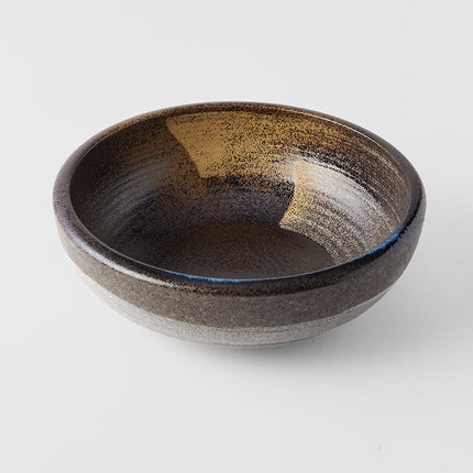 Pasta Bowl 23.5cm Gold Brushstroke Glaze - Thick Edge.