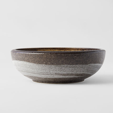 Pasta Bowl 23.5cm Gold Brushstroke Glaze - Thick Edge.