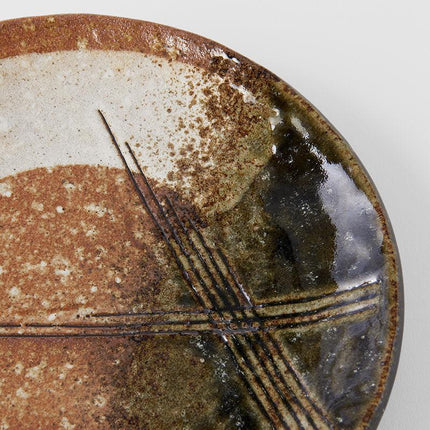 Dinner Plate 24.3cm Brick Zen Brush Glaze.