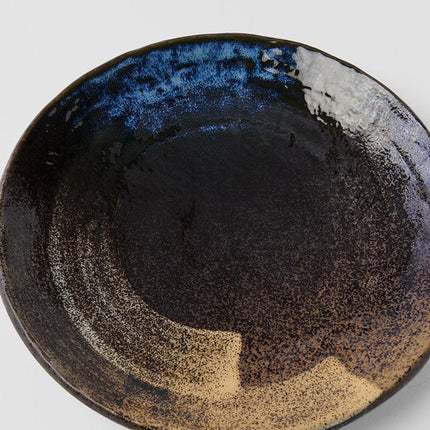 Dinner Plate 24cm Gold Brushstroke Glaze.
