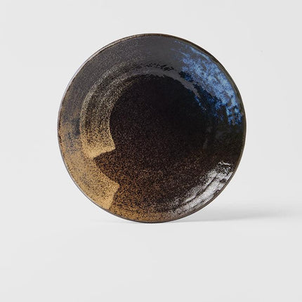 Dinner Plate 24cm Gold Brushstroke Glaze.