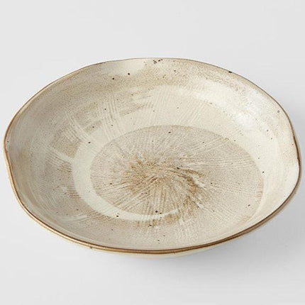 Plate Organic 17cm Spiral Sand Glaze.