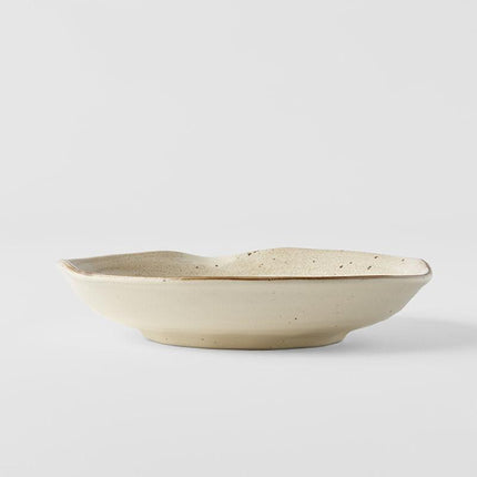 Plate Organic 17cm Spiral Sand Glaze.