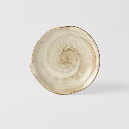 Plate Organic 17cm Spiral Sand Glaze.