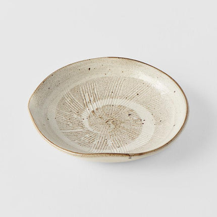 Plate Organic 13cm Spiral Sand Glaze.