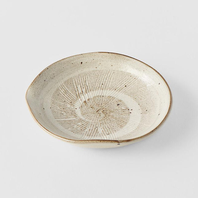 Plate Organic 13cm Spiral Sand Glaze.