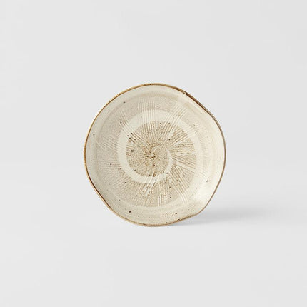 Plate Organic 13cm Spiral Sand Glaze.