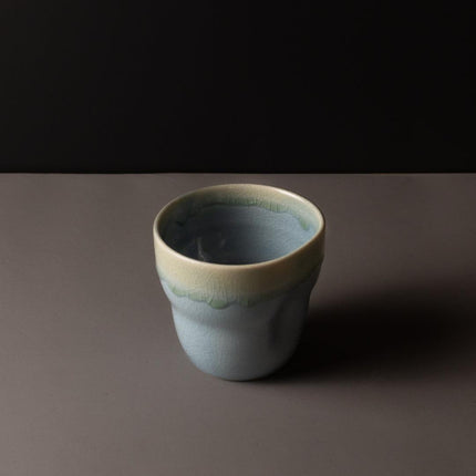 Mug Yunomi 280ml Crazed Blue Glaze.