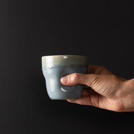 Mug Yunomi 280ml Crazed Blue Glaze.