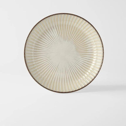 Plate High Rim 22.5cm White Sendan Glaze.