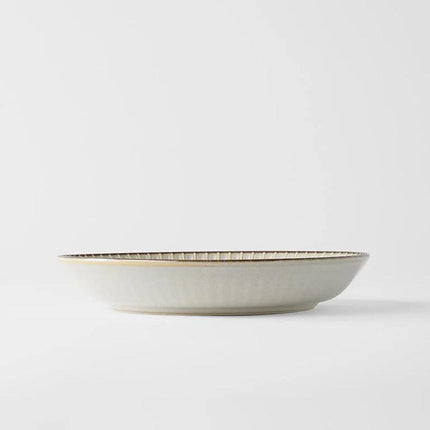 Plate High Rim 22.5cm White Sendan Glaze.