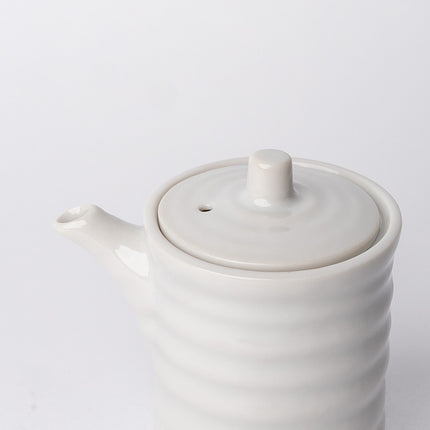 Soy Pot Ribbed 170ml White Glaze.