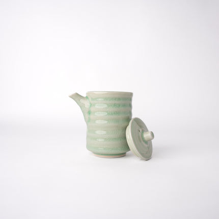 Soy Pot Ribbed 170ml Celadon Glaze.