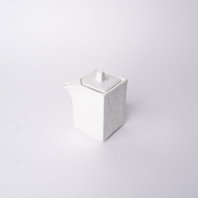Soy Pot Squared 150ml Textured White Glaze.