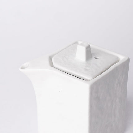 Soy Pot Squared 150ml Textured White Glaze.