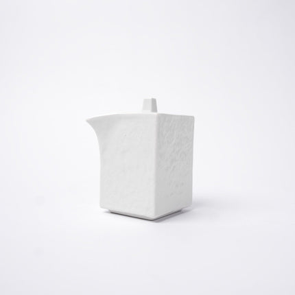 Soy Pot Squared 150ml Textured White Glaze.