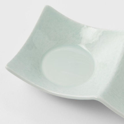 Two Section Sauce Dish Spearmint Glaze.