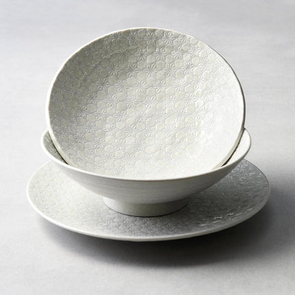Side Plate 19.5cm White Star Glaze.