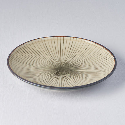 Side Plate 19cm Green Converging Line Glaze.