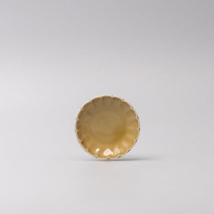 Sauce Dish 8cm Scallop Saffron Gloss Glaze.