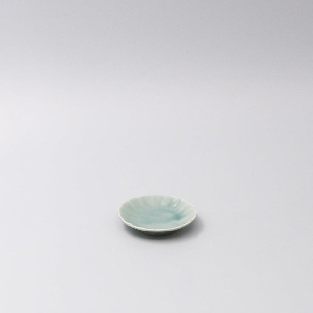 Sauce Dish 8cm Scallop Celadon Gloss Glaze.