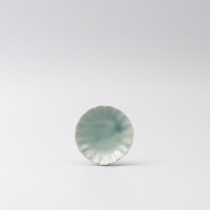 Sauce Dish 8cm Scallop Celadon Gloss Glaze.