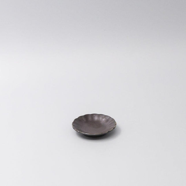 Sauce Dish 8cm Scallop Black Glaze.