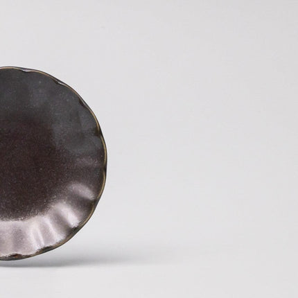 Sauce Dish 8cm Scallop Black Glaze.