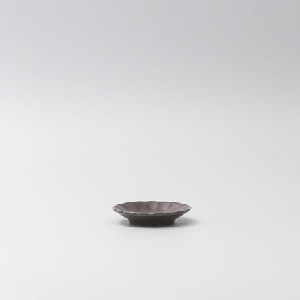 Sauce Dish 8cm Scallop Black Glaze.