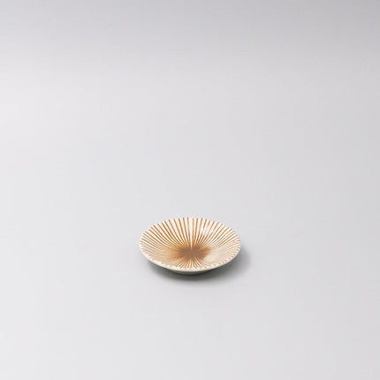 Sauce Dish 8cm Radiant Line Toffee Stripe Glaze.