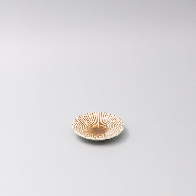Sauce Dish 8cm Radiant Line Toffee Stripe Glaze.