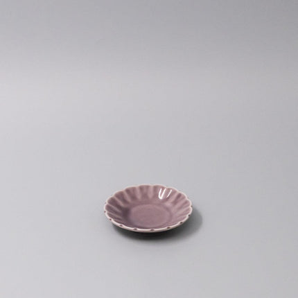 Sauce Dish 8cm Scallop Lilac Gloss Glaze.