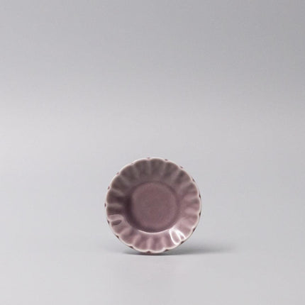 Sauce Dish 8cm Scallop Lilac Gloss Glaze.