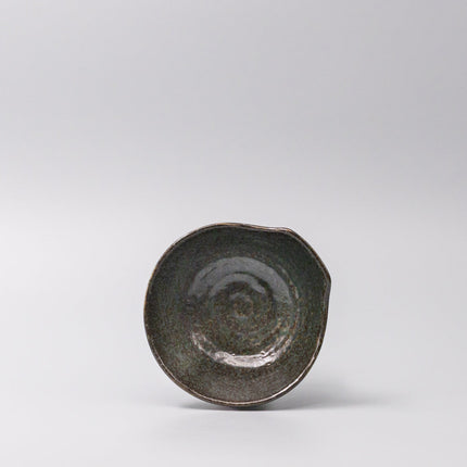 Bowl with Handle 13cm Navy Speckle Glaze.