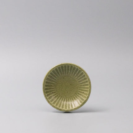 Sauce Dish 9.5cm Sunburst Green Glaze.
