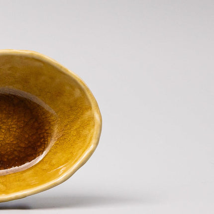 Bowl Oval 13cm Amane Amber Glaze.