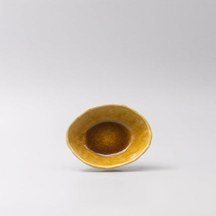 Bowl Oval 13cm Amane Amber Glaze.
