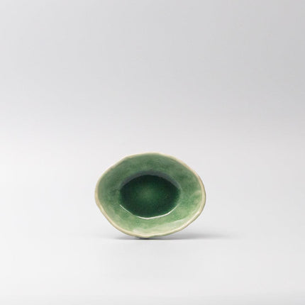 Bowl Oval 13.5cm Amane Emerald Glaze.