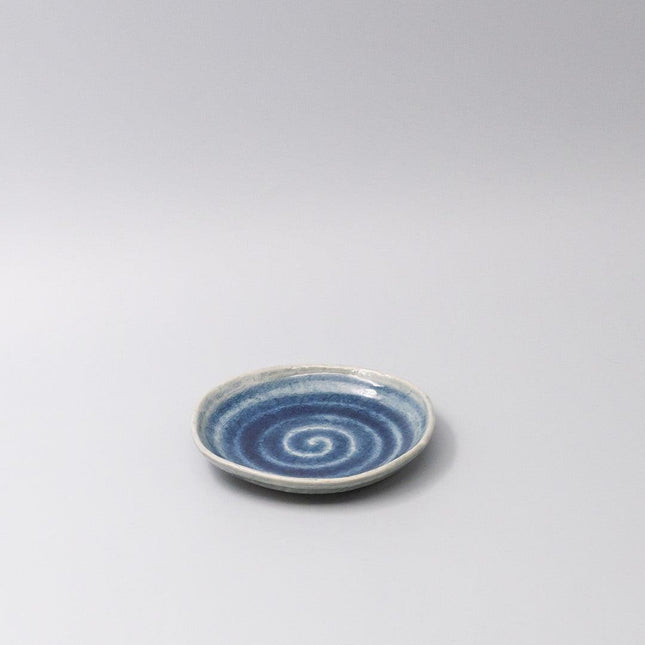 Plate 14cm Amane Sapphire Glaze.
