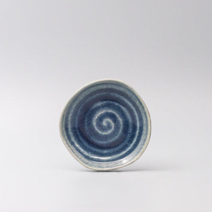 Plate 14cm Amane Sapphire Glaze.