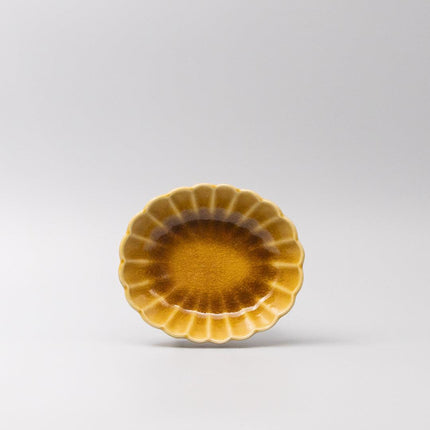 Bowl Oval 16cm Amane Amber Glaze.