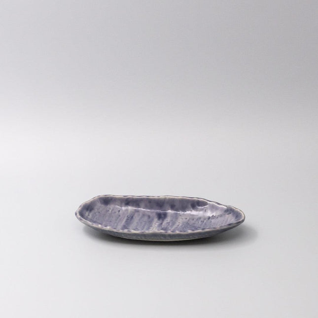 Sushi Plate 21cm Crackle Amethyst Glaze.