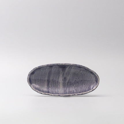 Sushi Plate 21cm Crackle Amethyst Glaze.