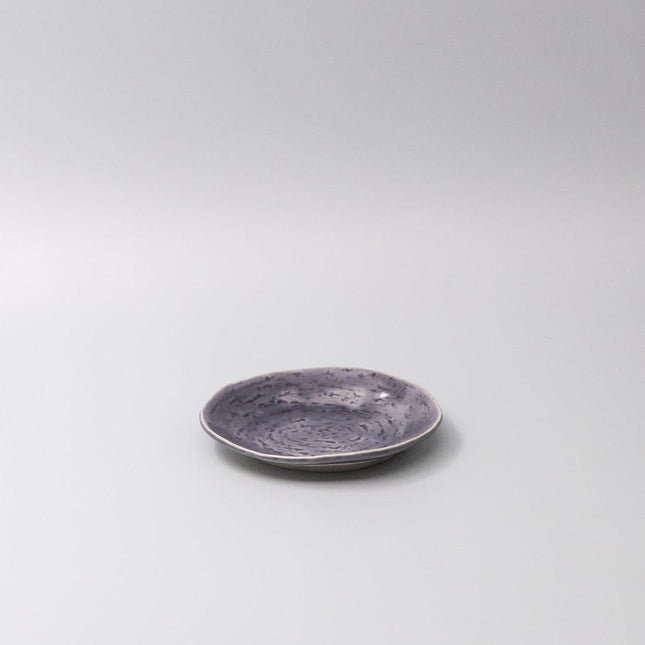 Plate Oval 15cm Crackle Amethyst Glaze.