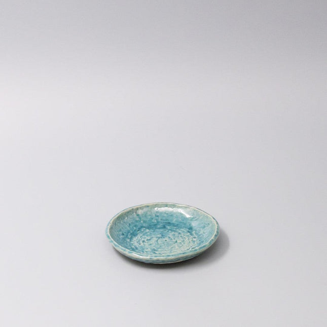Sauce Dish 11.5cm Crackle Turquoise Glaze.