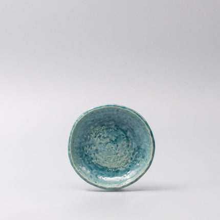 Sauce Dish 11.5cm Crackle Turquoise Glaze.